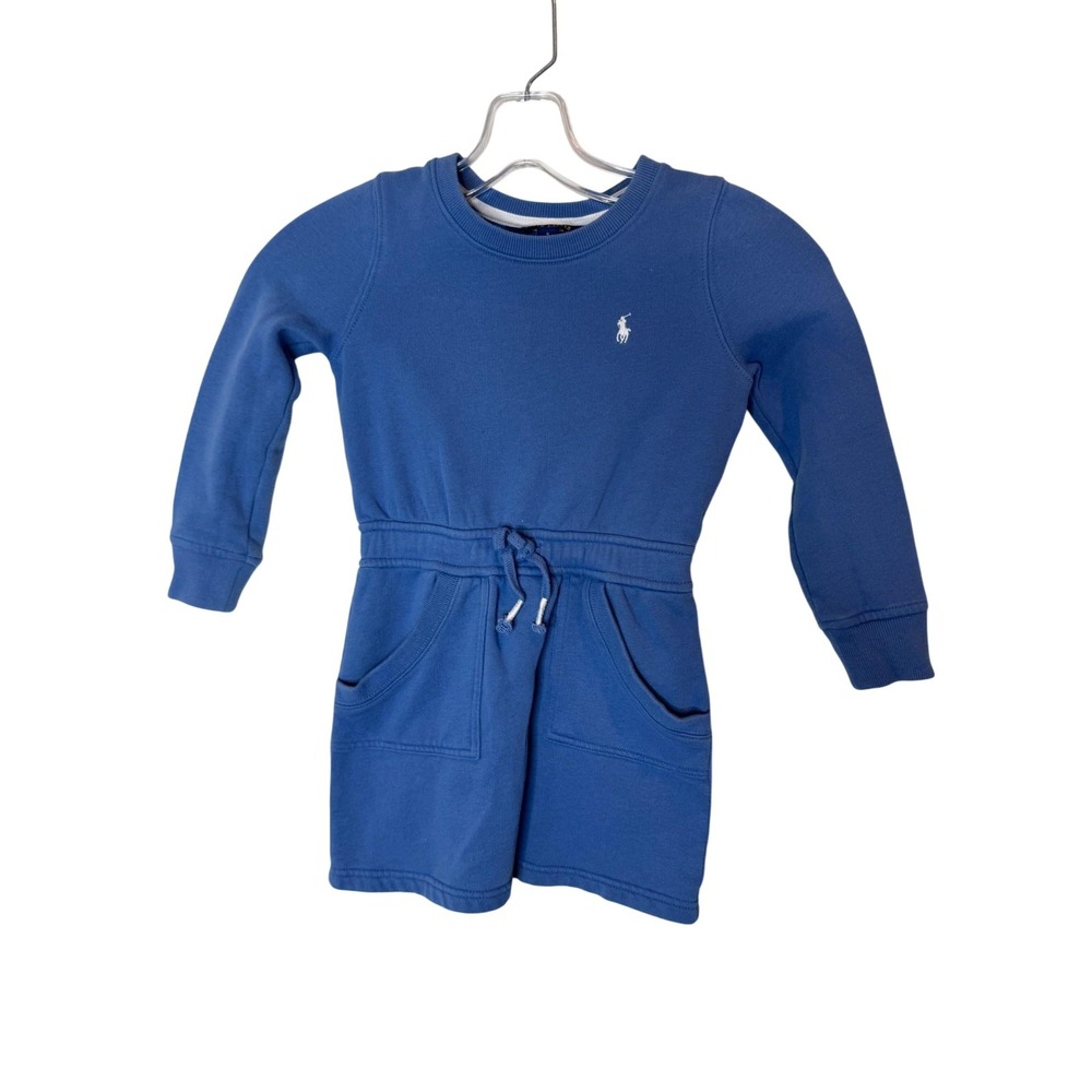 Polo Ralph Lauren Dress Girls Size 5 Long Sleeve Fleece Sweatshirt Pockets